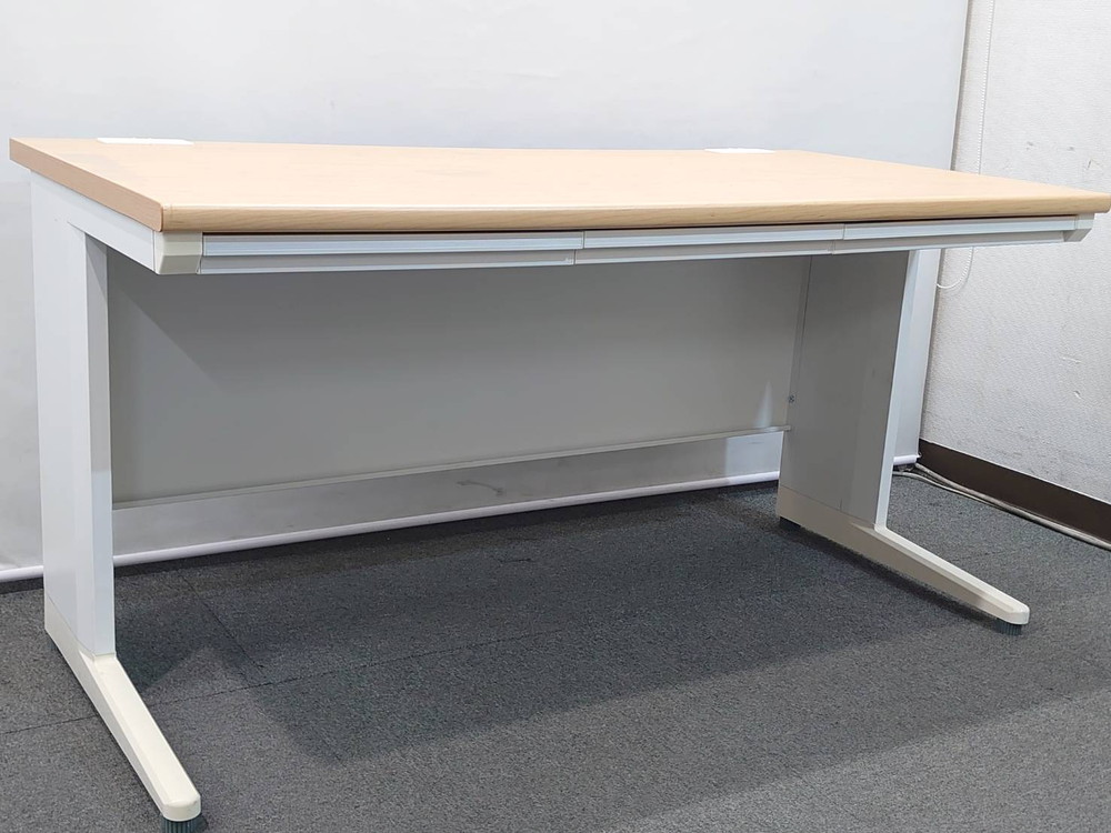 平机 オフィスデスク W1400 D700 H700 コードホール・引き出し付き 中古