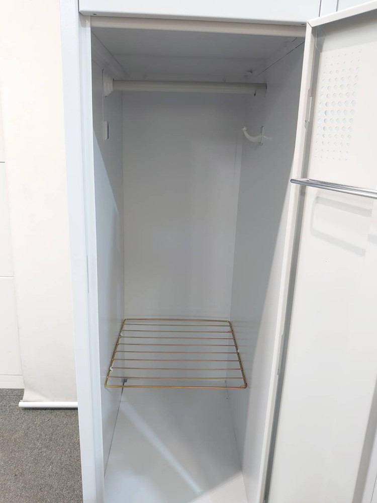 6人用ロッカー 鍵付き スチールロッカー ホワイト W900 H1790 豊國工業 TLK-S6 中古 - 画像 (7)