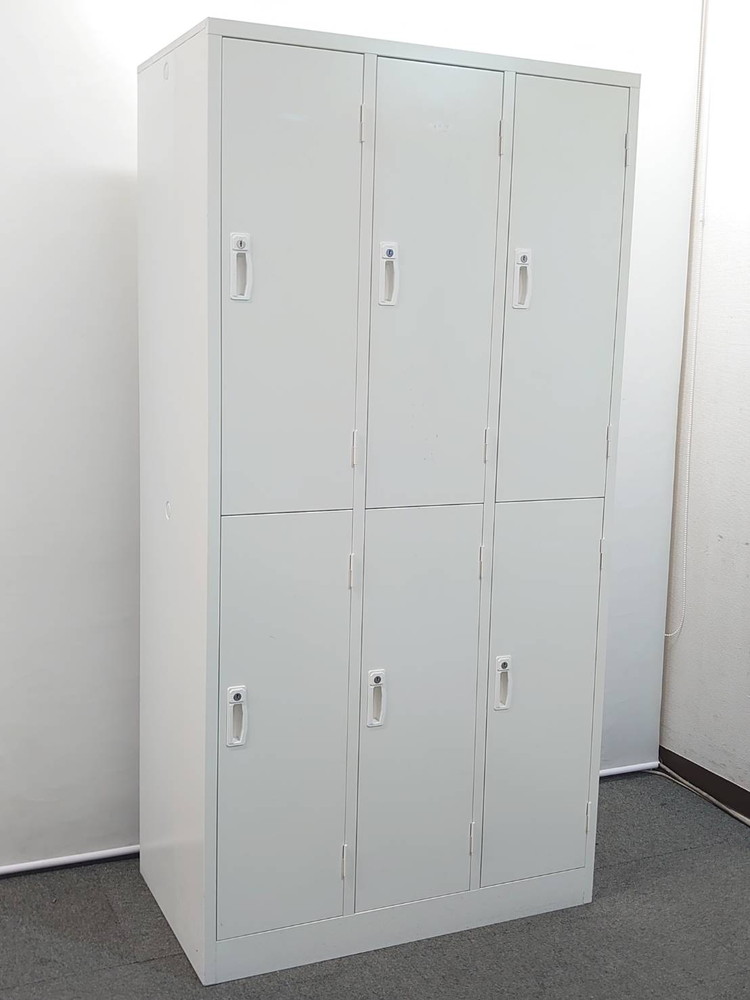 6人用ロッカー W900 H1790 生興 AKL-W6 鍵付きロッカー スチールロッカー ロッカー 中古 - 画像 (2)