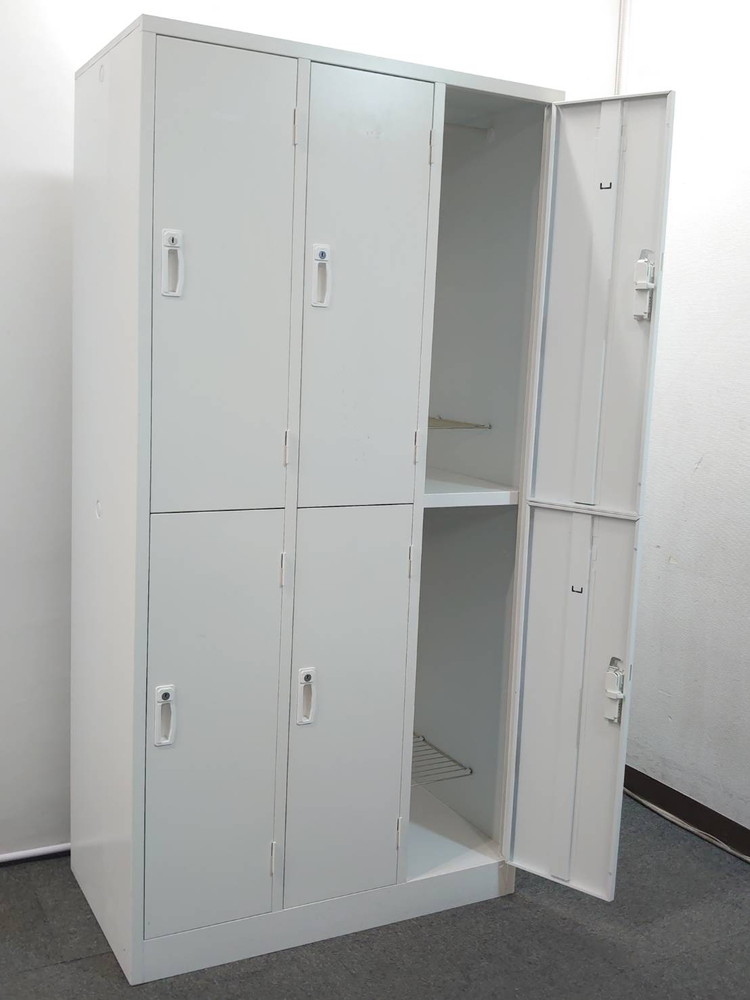6人用ロッカー W900 H1790 生興 AKL-W6 鍵付きロッカー スチールロッカー ロッカー 中古 - 画像 (4)