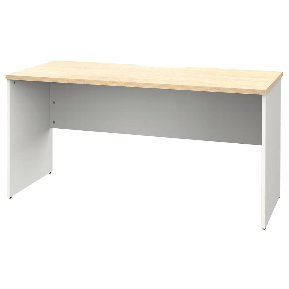 プランシリーズ 木製デスク W1400 D600 ナチュラル×ホワイト脚 RFPD-1460NA-WL 新品