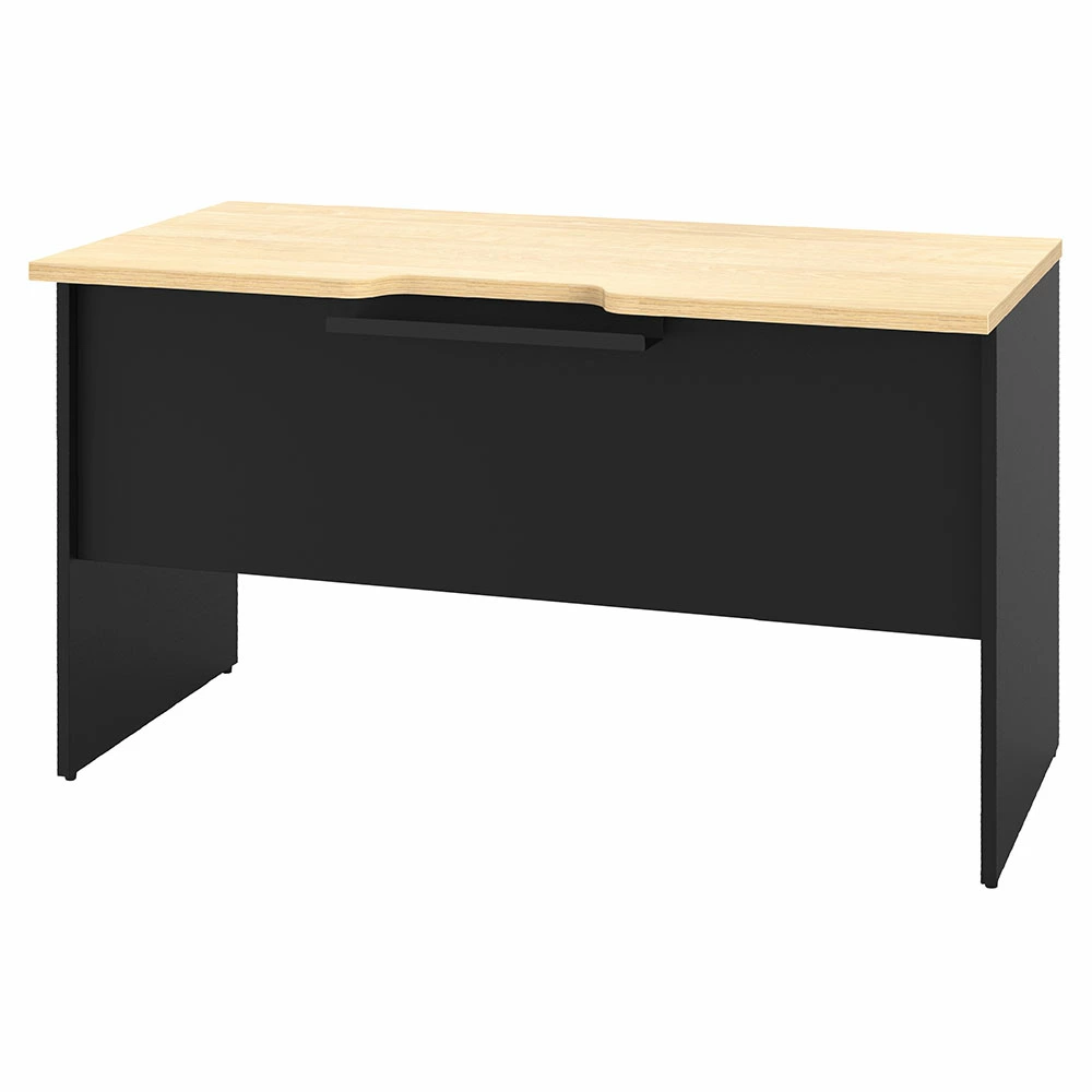 プランシリーズ 木製デスク W1200 D600 ナチュラル×ブラック脚 RFPD-1260NA-BL 新品 デスク - 画像 (2)