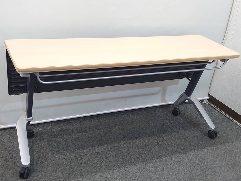 会議テーブル 折りたたみ キャスター付き 幕板付き コクヨ KTP-625 W1500 4台セット 中古 - 画像 (5)