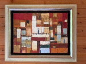 『エクアドルOLD QUITO』絵画 油絵 額入り 額付き インテリア アート 壁掛け 80cm×33cm