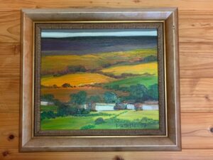 『エクアドルの農村』絵画 油絵 額入り 額付き インテリア アート 壁掛け 46cm×50cm