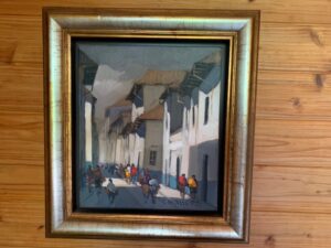 『古QUITO』絵画 油絵 額入り 額付き インテリア アート 壁掛け 55cm×42cm