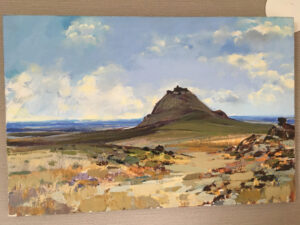 『モンゴルの絵　ゴビ砂漠』 絵画 油絵 インテリア アート 10号 風景画 絵 額なし