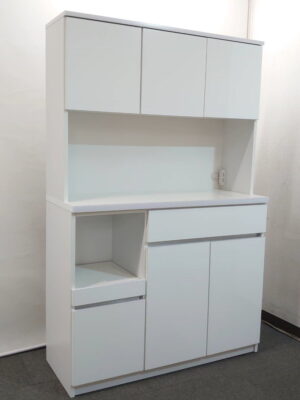 キッチンキャビネット オフィスキッチン ホワイト 食器棚 キッチンボード レンジ台 中古