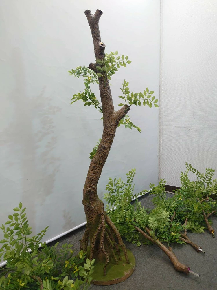 送料無料 ガジュマル風 フェイクツリー グリーン オフィスグリーン H2000 観葉植物 インテリアグリーン 家具 人工観葉植物 - 画像 (9)