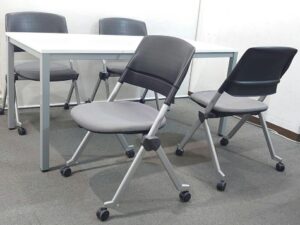 会議セット 4人用 W1500×D750 テーブル ネスティングチェア