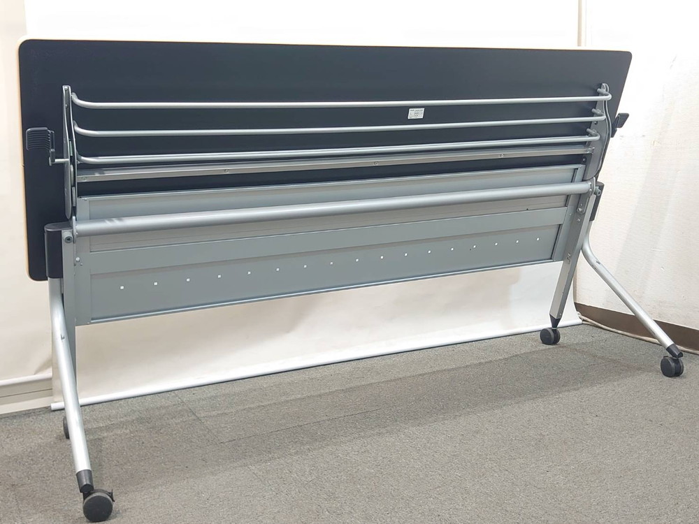 会議テーブル 折り畳み 幕板棚付 プラス リネロ W1800 4台セット 中古 - 画像 (4)