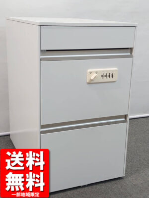 ワゴン 3段ワゴン ダイアル錠 ホワイト ハイワゴン デスクワゴン ファイルキャビネット 中古