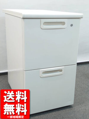 脇机 2段 カギ付き プラス サイドワゴン ホワイト RY-047D-2 中古