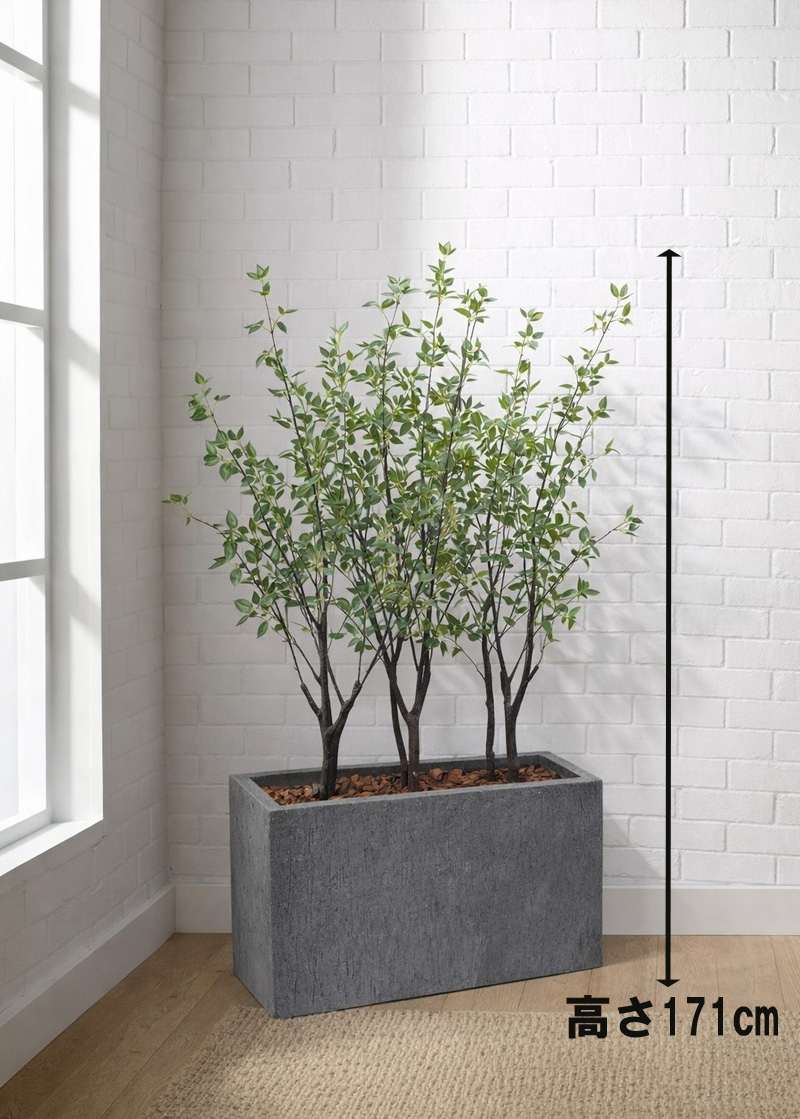東京地区送料無料 フェイクグリーン H1710 / 約1.7m 鉢付き 人工観葉植物 ソヨゴ系 プランター付き
