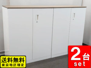 イトーキ eSシリーズ 2台セット 両開きキャビネット スチール書庫 W900 D450 H1120 中古