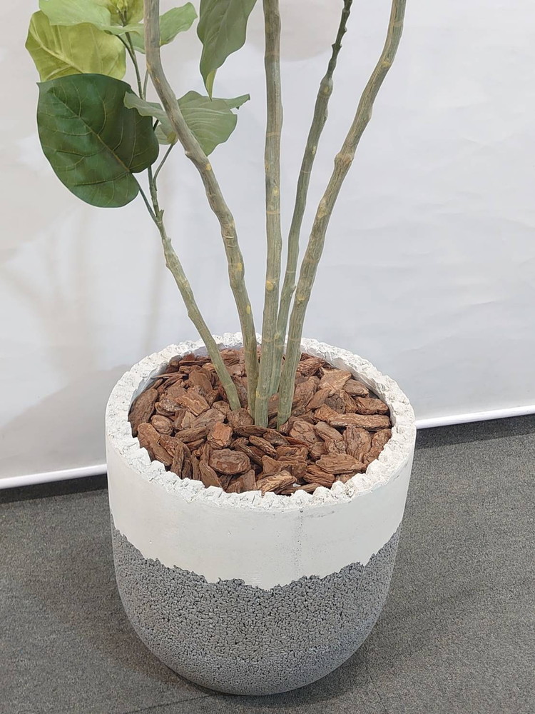 フェイクグリーン H1740 鉢付き インテリアグリーン 人工観葉植物 フィカス・ウンベラータ風 陶器プランター付き - 画像 (5)