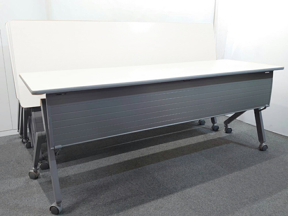 会議テーブル W1800 D450 H700 THL 折りたたみ 10台セット 中古 - 画像 (2)