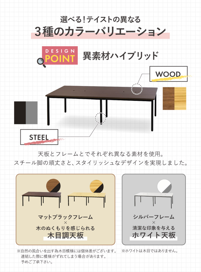 フリーアドレスデスク 会議用テーブル W3600×D1200 配線ボックス付 GFA-3612 ルキット - 画像 (12)