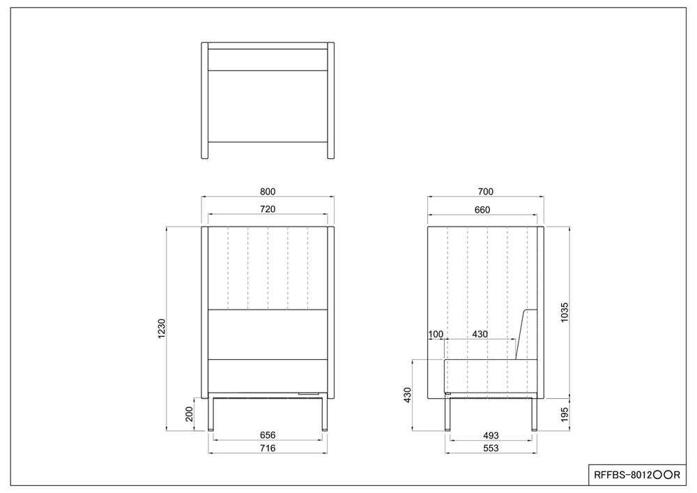 【法人様限定商品】ロビーチェア ファブリックソファ 両側パネルタイプ W800×H1230 グリーン RFFBS-8012GNR 新品 - 画像 (4)
