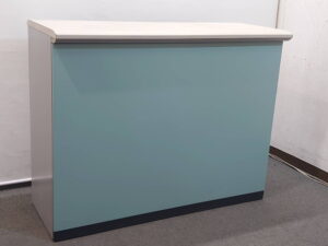 カウンターテーブル イトーキ W1200 D500 H950 ハイカウンター 演台 ホワイトグレー ブルー 中古