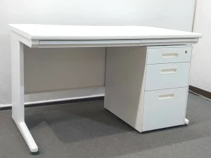 デスクセット 平机＋3段ワゴン W1200 プラス ホワイト 中古