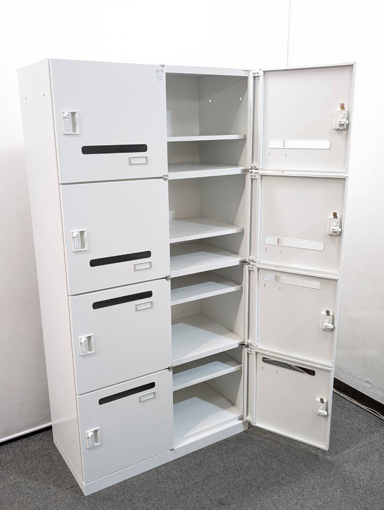 ロッカー 8人用 ダイヤル錠付き 投函口付 イトーキ シンライン W900 H1790 ホワイト HCN-189HER2 中古 - 画像 (4)