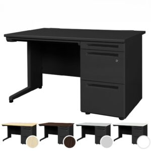 オフィスデスク 片袖机 幅1200×奥行700mm ブラック色 ルキット LKD-127B