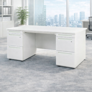 両袖デスク 幅1600×奥行700mm 鍵付き LRD-167 ブラック｜オフィス用ワークデスク