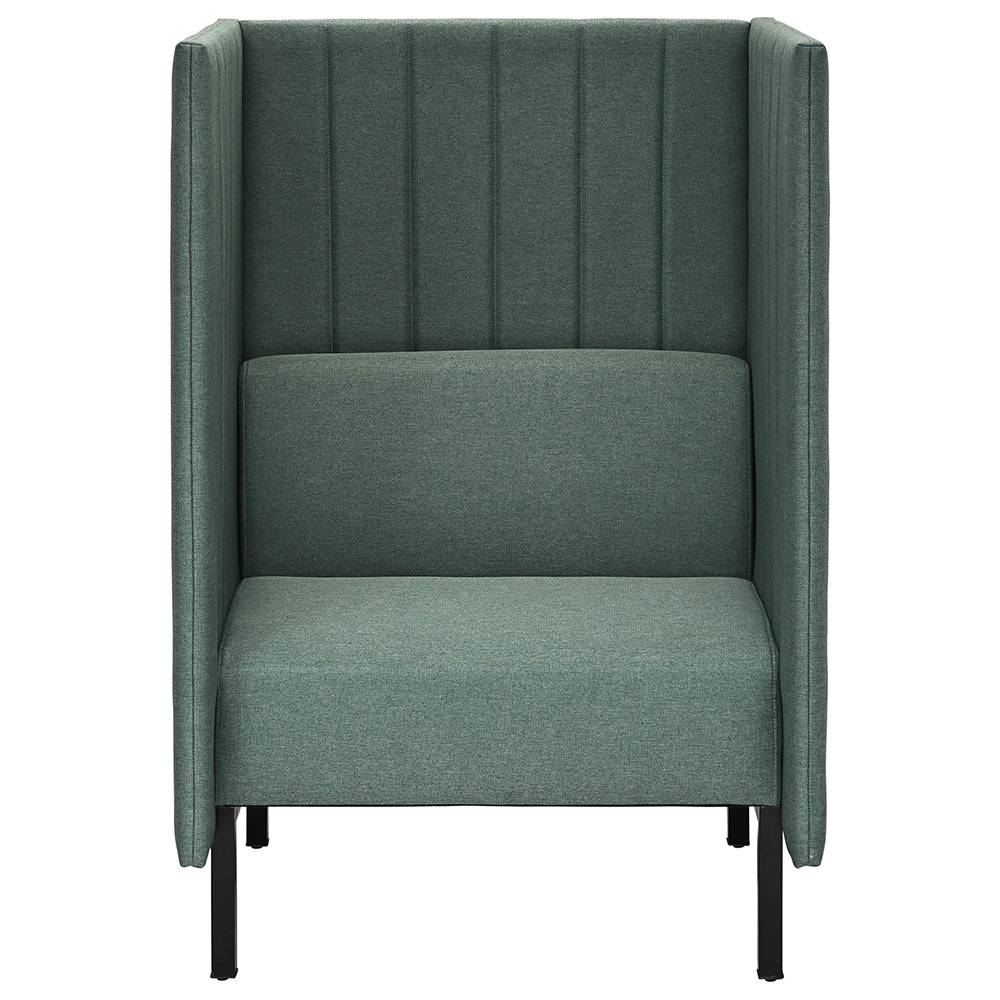 【法人様限定商品】ロビーチェア ファブリックソファ 両側パネルタイプ W800×H1230 グリーン RFFBS-8012GNR 新品 - 画像 (2)