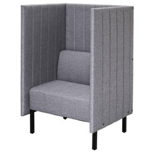 【法人様限定商品】ロビーチェア ファブリックソファ 両側パネルタイプ W800×H1230 ライトグレー RFFBS-8012LGR 新品