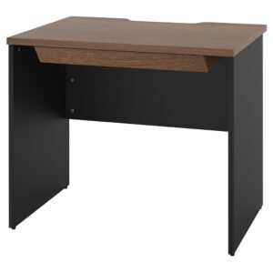 プランシリーズ 木製デスク W800×D600 ウォルナット×ブラック脚 引出付き RFPD-0860DM-BL-DR 新品 デスク