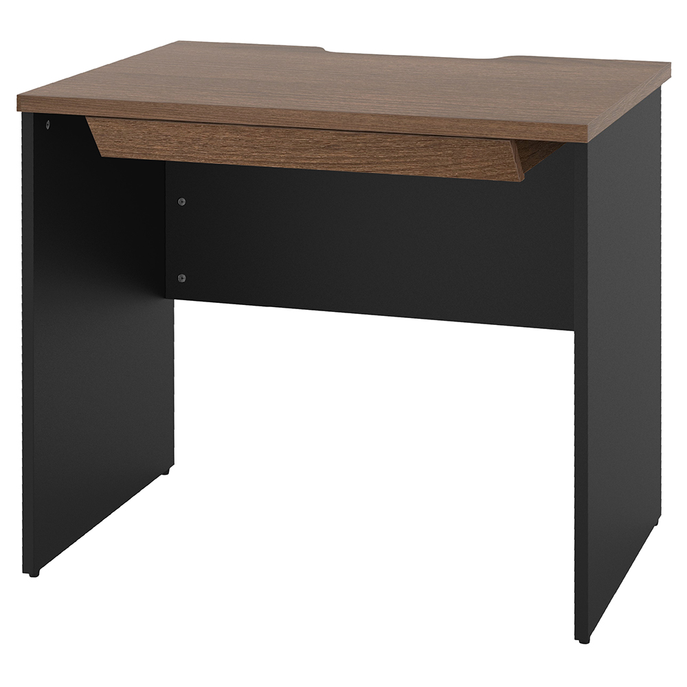 プランシリーズ 木製デスク W800×D600 ウォルナット×ブラック脚 引出付き RFPD-0860DM-BL-DR 新品 デスク