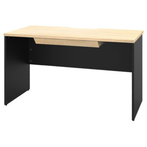 プランシリーズ 木製デスク W1200×D600 ナチュラル×ブラック脚 引出付き RFPD-1260NA-BL-DR 新品 デスク