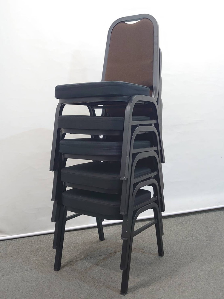 スタッキングチェア 14脚セット 会議チェア ダイニングチェア 積み重ねチェア 布張り 中古 - 画像 (8)
