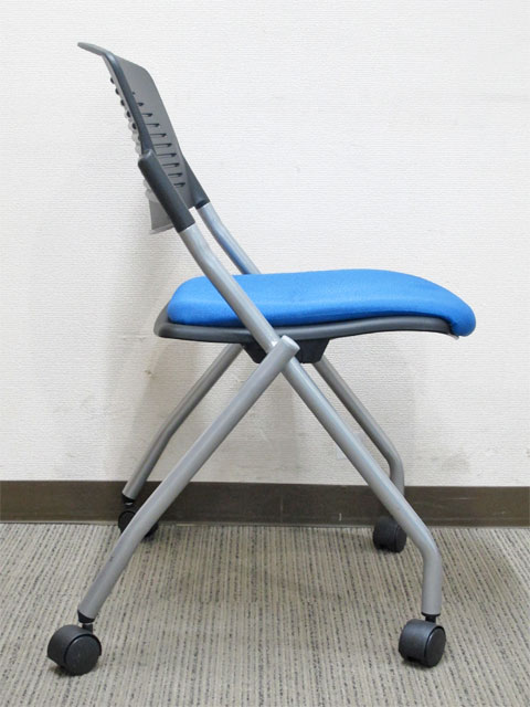 地域限定送料無料 会議チェア 11脚セット ミーティングチェア スタッキングチェア キャスター付き 中古 - 画像 (4)