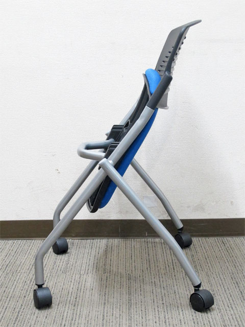 地域限定送料無料 会議チェア 11脚セット ミーティングチェア スタッキングチェア キャスター付き 中古 - 画像 (7)