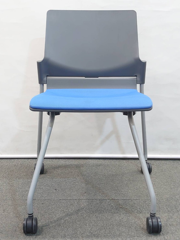 ミーティングセット 4人用 会議セット テーブル3色あり W1500 D750 会議チェア スタッキングチェア 中古 - 画像 (8)