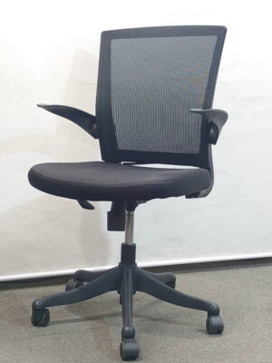 オフィスチェア 井上金庫 可動肘付き メッシュチェア FEM-14A キャスターチェア 中古
