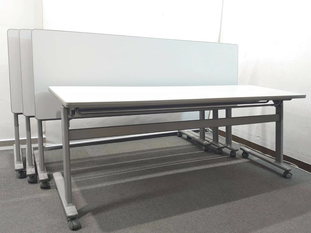 会議 テーブル 折りたたみ スタッキングテーブル スタックテーブル キャスター付き オカムラ Nタイプ 中古 - 画像 (2)