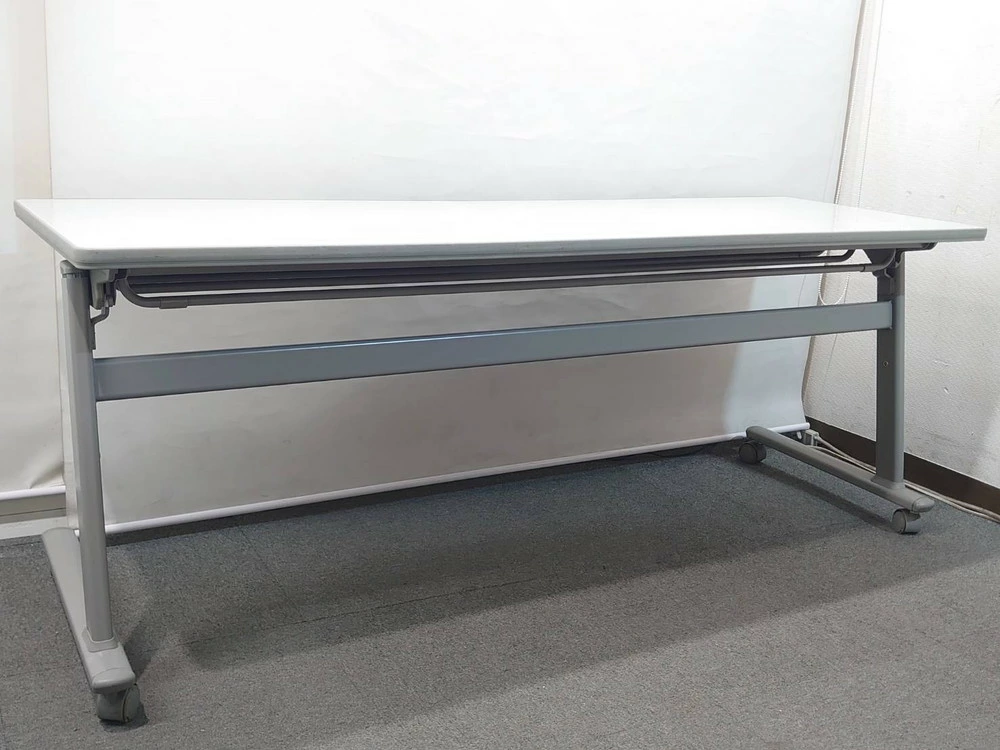 会議 テーブル 折りたたみ スタッキングテーブル スタックテーブル キャスター付き オカムラ Nタイプ 中古 - 画像 (4)