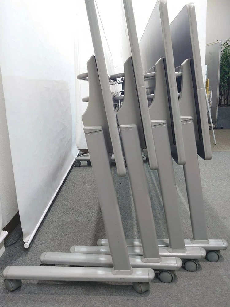 会議 テーブル 折りたたみ スタッキングテーブル スタックテーブル キャスター付き オカムラ Nタイプ 中古 - 画像 (8)