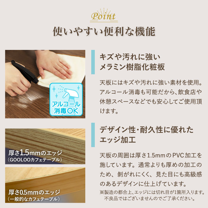 カフェテーブル 角型 W600 H720 ワークテーブル ダイニングテーブル GLC-S60 新品 - 画像 (7)