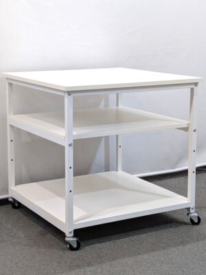 プリンター台 W705 D705 H700 キャスター付き プリンターラック ホワイト 白 作業台 中古