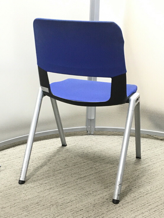 地域限定送料無料 会議チェア スタッキング チェア コクヨ 8脚セット フリップシリーズ ブルー ミーティングチェア CK-600 中古 - 画像 (4)