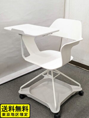 テーブル付 ミーティングチェア キャスター MUSAチェア ホワイト RFC-MUSA-WH 中古