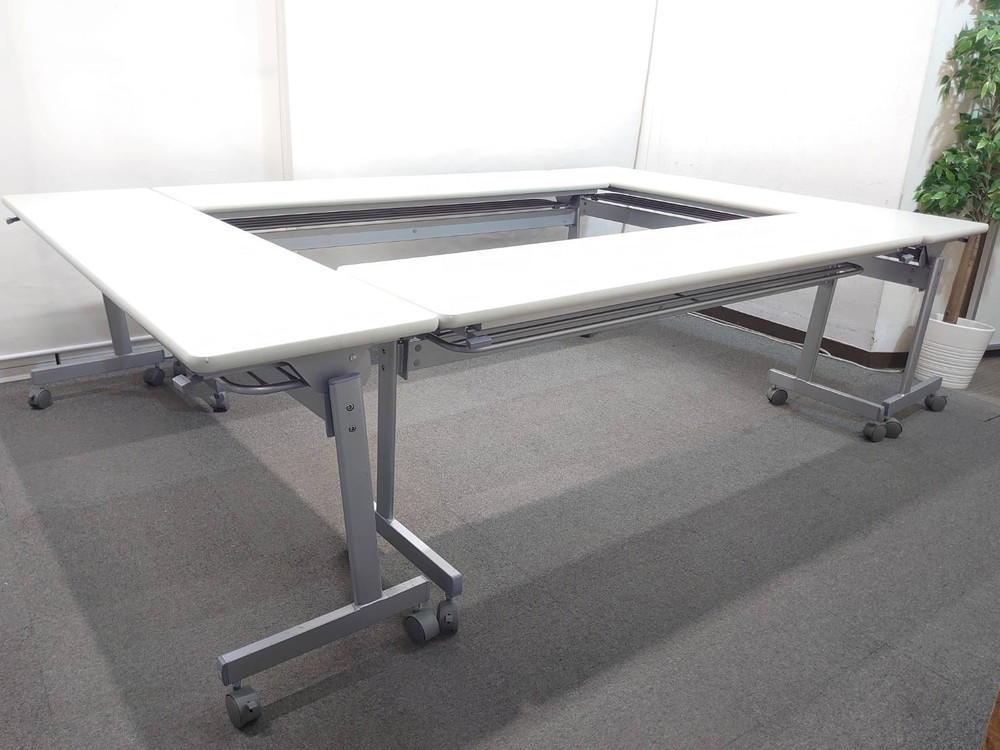 会議テーブル 5台セット W1500 D450 H700 ナイキ 折りたたみテーブル スタックテーブル 中古 - 画像 (12)