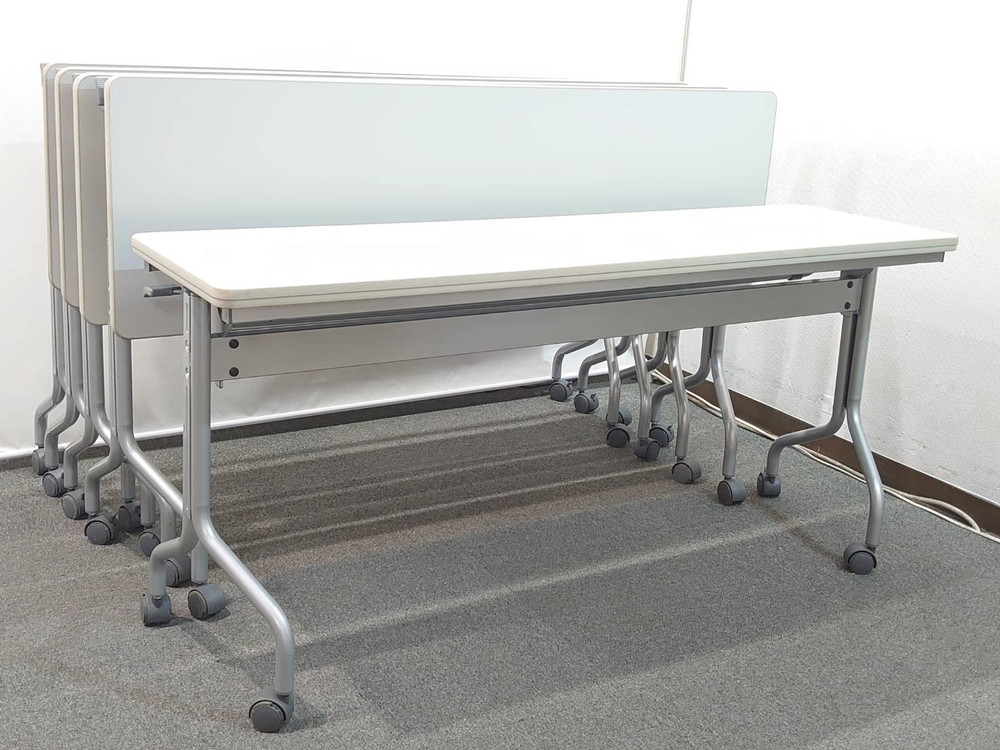 会議テーブル 5台セット W1500 D450 H700 ナイキ 折りたたみテーブル スタックテーブル 中古 - 画像 (2)