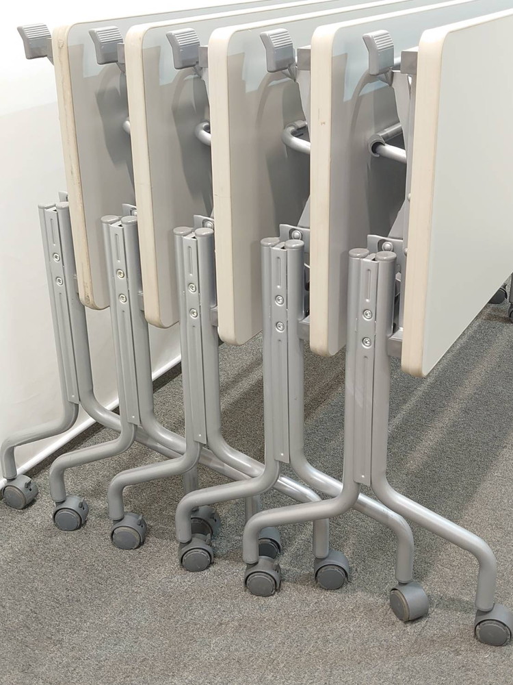 会議テーブル 5台セット W1500 D450 H700 ナイキ 折りたたみテーブル スタックテーブル 中古 - 画像 (4)