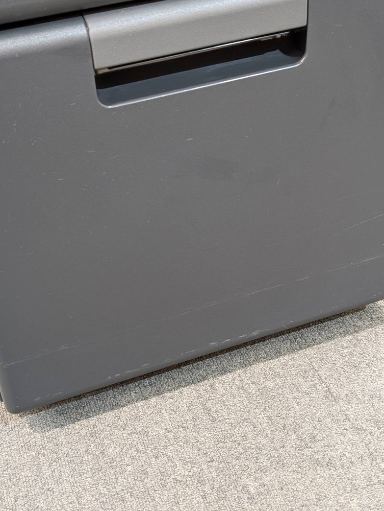 4段 脇机 袖机 ワゴン H700 プラス カギ付き キャスター付き ブラック 黒 サイドワゴン 中古 - 画像 (7)