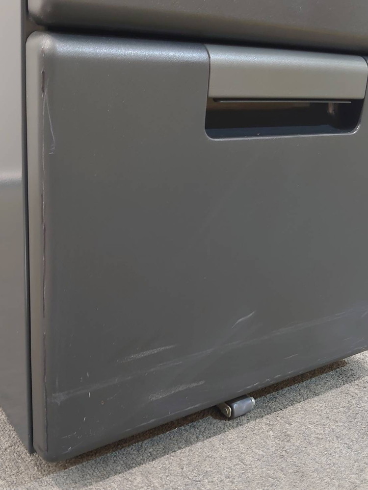 3段 脇机 袖机 ワゴン H700 プラス カギ付き キャスター付き ブラック 黒 サイドワゴン 中古 - 画像 (8)